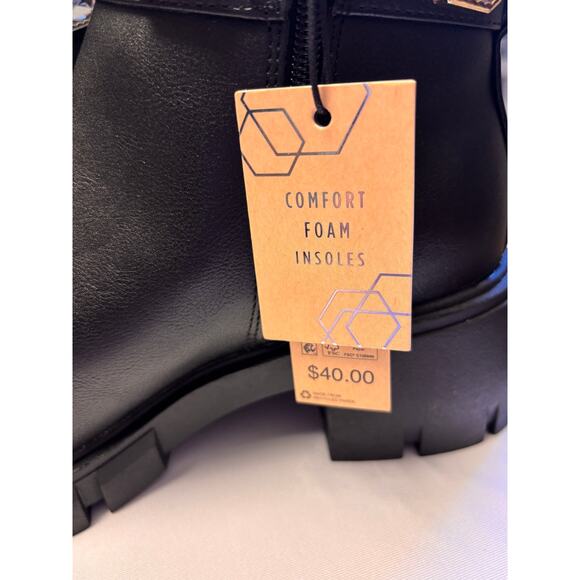 Madden NYC Women's NWT Rhinestone Chain Lug Sole Chelsea Bootie Size 8 Dressy - Picture 8 of 8